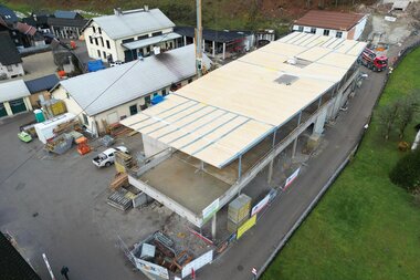 Salzwelten Hallstatt Umbau Standseilbahn, neue Talstation, Dachkonstruktion  | © Salzwelten 