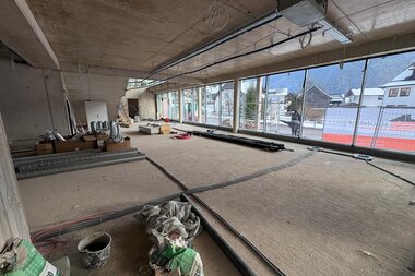 Salzwelten Hallstatt Salzbergbahn Neu Innenausbau Talstation Rohbau | © Salzwelten