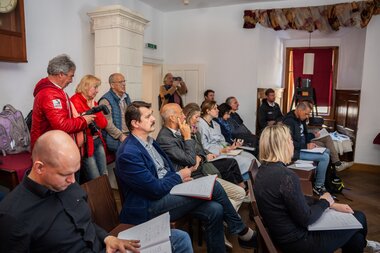 Salzwelten Hallstatt Pressekonferenz Journalisten  | © Thomas Sattler 